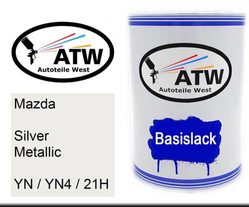 Mazda, Silver Metallic, YN / YN4 / 21H: 500ml Lackdose, von ATW Autoteile West.